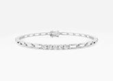 Crescent Wave Round Lab Grown Diamond Bracelet